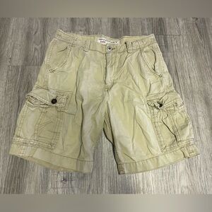 American Eagle Cargo Shorts Mens 34 Khaki Longboard Cotton 11"